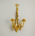 Pair of two-light wall brackets, Gilt bronze, French