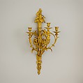 Three-light wall brackets (set of four), After a model by F. L. Feuchère père (French, died 1828), Gilt bronze, French