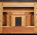 Cabinet, Oak and poplar wood veneered with ebony; ivory; stained ivory; bone, and various marquetry woods, including kingwood and amaranth; ebonized pearwood; gilt-bronze capitals and bases; plated-iron hardware, French, Paris