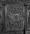 Cabinet, Oak and poplar wood veneered with ebony; ivory; stained ivory; bone, and various marquetry woods, including kingwood and amaranth; ebonized pearwood; gilt-bronze capitals and bases; plated-iron hardware, French, Paris