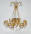 Fifteen-light chandelier, Gilt bronze, rock crystal, French