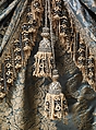 Tester bed (lit à la duchesse en impériale), Georges Jacob (French, Cheny 1739–1814 Paris), Carved, painted and gilded walnut, pine, and linden; iron hardware; silk and wool Beauvais tapestry; modern silk damask, French, Paris