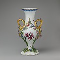 Vase (urne Duplessis) (one of a group of three), Vincennes Manufactory (French, ca. 1740–1756), Soft-paste porcelain decorated in polychrome enamels, gold, French, Vincennes