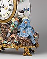 Mantel clock (pendule de cheminée), Movement by Benjamin Gray (British, 1676–1764), Case: soft-paste porcelain and gilded bronze; Dial: painted enamel; Movement: brass and steel, British, London with French, Chantilly case