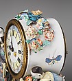 Mantel clock (pendule de cheminée), Movement by Benjamin Gray (British, 1676–1764), Case: soft-paste porcelain and gilded bronze; Dial: painted enamel; Movement: brass and steel, British, London with French, Chantilly case