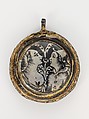 Pendant (one of a pair), Silver, niello, and gilt silver, probably Northern Italian