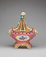 Potpourri vase (pot-pourri à vaisseau), Sèvres Manufactory (French, 1740–present), Soft-paste porcelain decorated in polychrome enamels, gold, French, Sèvres