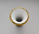 Vase (vase chinois) (one of a pair), Sèvres Manufactory (French, 1740–present), Hard-paste porcelain decorated in black enamel, platinum, two tones of gold; gilt metal; interior metal rod, French, Sèvres