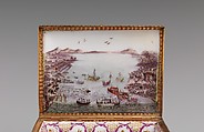 Snuffbox, Nymphenburg Porcelain Manufactory (German, 1747–present), Hard-paste porcelain; gold, German, Nymphenburg