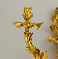 Pair of three-light wall brackets, Gilt bronze, French