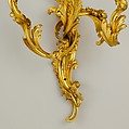 Pair of three-light wall brackets, Gilt bronze, French