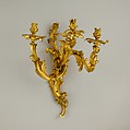 Pair of three-light wall brackets, Gilt bronze, French