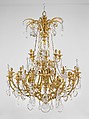 Twenty-four-light chandelier (lustre) (one of a pair), Gilt bronze, rock crystal, French