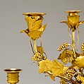 Pair of seven-light candelabra (candélabres or girandoles), Gilt bronze, griotte marble, bardiglio marble, French
