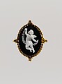 Amorino with a Garland, Giovanni Antonio Girardet, Onyx and gold, Italian, Rome