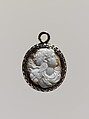 Head of a Medusa (?), Onyx or sardonyx, mounted in silver, probably French