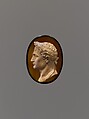 Laureate head of Napoleon I of France, Pietro Pestrini, Sardonyx and gold, Italian, Rome