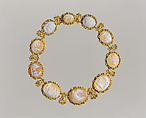 Necklace (part of a set), Gold, shell (Cassia rufa), Italian, probably Naples