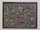 Embroidered picture, Silk and metal thread on canvas, British