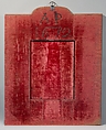 Mirror with Jael and Barak, Satin worked with silk and metal-wrapped thread, beads, purl, mica, seed pearls; detached buttonhole variations, long-and-short, satin, couching, and straight stitches; wood frame, celluloid imitation tortoiseshell, mirror glass, silk plush, British