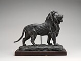 Standing Lion (Lionne debout), Antoine-Louis Barye French, Plaster, covered with wax, on a wooden base, French