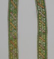 Belt or girdle with a woven love poem, Tapestry weave band with silk and metal thread, Italian