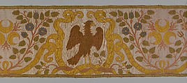 Border with Strozzi emblems, Silk and linen, Italian, Florence