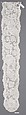 Lappet (one of a pair), Bobbin lace, Flemish, Mechlin