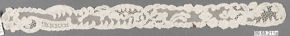 Pair of lappets, Bobbin lace, point d'Angleterre, Flemish