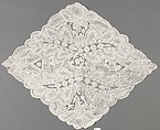 Square, Bobbin lace, point d'Angleterre à brides, probably Flemish or British, Devonshire