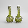 Pair of vases, Glass, silver, French, Paris