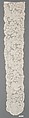 Lappet (one of a pair), Bobbin lace, point d'Angleterre, Flemish, Brussels