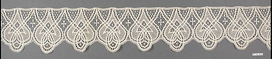 Fragment of lace, Tape and needle lace, British
