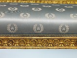 Settee, Andrei Nikiforovich Voronikhin (Russian), Light colored hardwood, carved, gilded and painted; light blue silk show cover (later), Russian, St. Petersburg