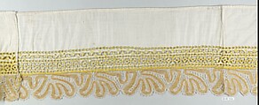 Pair of cuffs, Cotton, bobbin lace, Hungarian-Slovak
