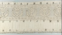 Border, Drawnwork, linen and silk, Hungarian (Slovakia)