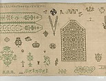 Sampler, Silk on linen, Spanish