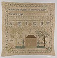 Sampler, Silk on linen canvas, British