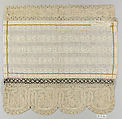Detail from a cap, Muslin and silk thread; bobbin lace, Hungarian
