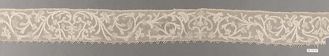 Hebrew ritual lace (one of four), Silk, needle lace, Italian, Burano