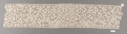 Hebrew ritual lace (one of four), Silk, needle lace, Italian, Burano