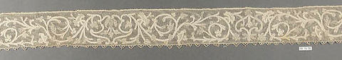 Hebrew ritual lace (one of four), Silk, needle lace, Italian, Burano