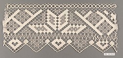 Fragment, Embroidered net, Swedish, Delsbo