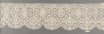 Border, Needle lace, mezzo punto, Italian