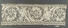 Fragment, Embroidered net, German, Dresden