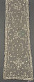 Quille (one of a pair), Needle lace, point d’Alençon, French
