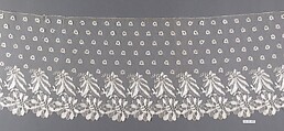 Silk bobbin lace border, Bobbin lace, Spanish