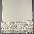 Towel, Bobbin lace, cutwork, embroidery, macramé, Danish or Northern German