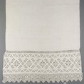 Towel, Bobbin lace, cutwork, embroidery, macramé, Danish or Northern German