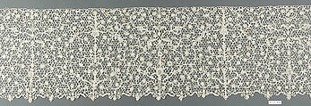 Part of a flounce (one of six), Needle lace, possibly French